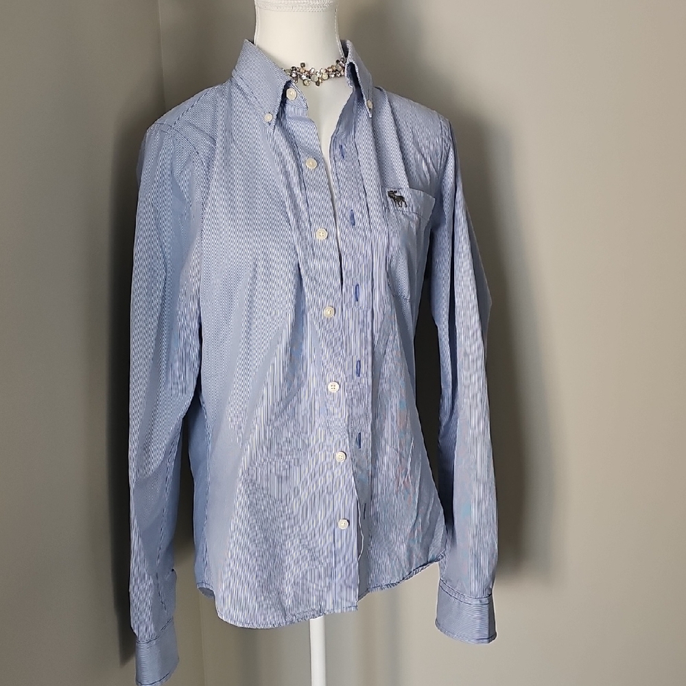 Blue Striped Shirt. Abercromby & Finch. Sz Small